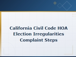 How to File Hoa Election Complaints in California