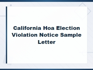 California Hoa Election Violation Notice Letter