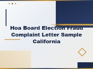 Hoa Election Fraud Complaint Template - California