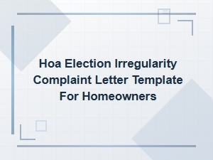 Hoa Election Irregularity Complaint Letter Template