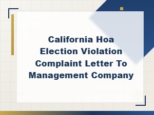 Filing an Hoa Election Violation Complaint in California