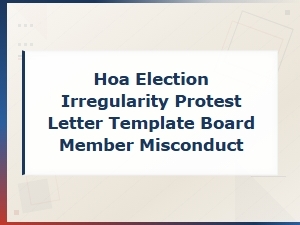 Hoa Election Irregularity Protest Letter Template